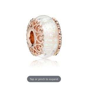 Pandora Iridescent Murano Glass Charm Rose Gold